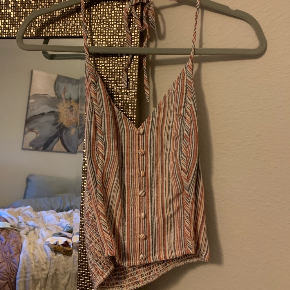 Cropped Striped Halter